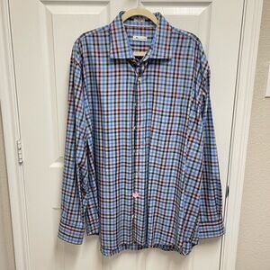Peter Millar Men’s plaid Button Down dress shirt. Sz XXL